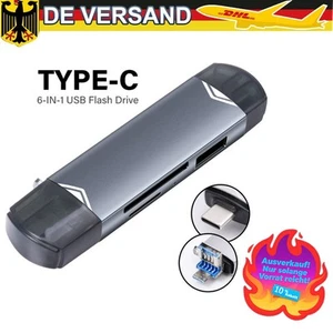 Sonderangebot | 6in1 Kartenleser Speicherkartenleser USB 3.0 Typ-C SD OTG Micro - Afbeelding 1 van 5