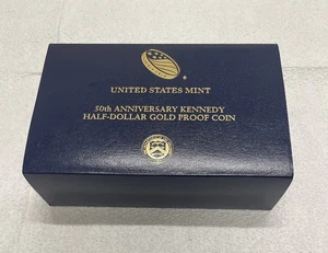Custodia per moneta mezzo dollaro oro prova 50° anniversario KENNEDY con certificato di autenticità - NO COIN - Foto 1 di 5