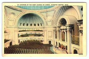 Vintage Massachusetts, Interior of the First Church of Christ, Boston, MA. c1944 - Picture 1 of 3