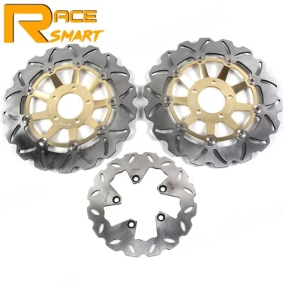 Rotores de disco de freno delanteros traseros dorados para Suzuki GSX1200 Inazuma 1999 2000 2001 2002 Foto 1 de 4