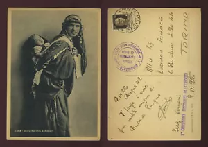 cartolina militare LIBIA beduina con bambino - Foto 1 di 1