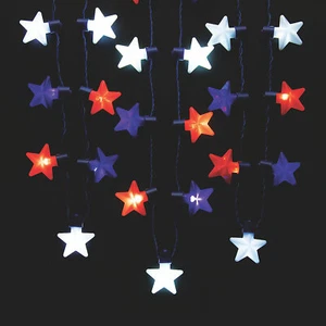Patriotic Light Up Star Necklace, Jewelry, 6 Pieces - Picture 1 of 1