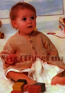 Knitting Pattern Baby Toddler Child Pretty Lace Coat/Cardigan. 16-18 Inch Chest. - Picture 1 of 1