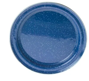 GSI Outdoors Pioneer Graniteware 10"Dinner Plate, Set of 4, Stainless Steel Rim - Picture 1 of 3