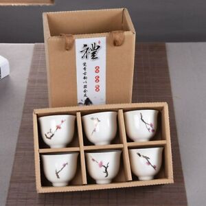 6Pcs Hand Painted Ceramic Kung Fu Tea Set Bowl Chinese Porcelain Creative Gifts