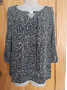 Women Ladies Dorothy Perkins Petite Black Glitter Top Size 12 - Picture 1 of 5