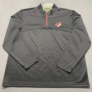 Arizona Coyotes Windbreaker Jacket Mens 2XL Black 1/4 Zip NHL Reebok Center Ice - Picture 1 of 12