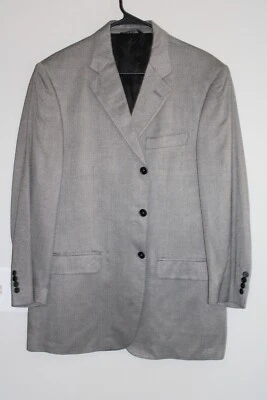 ABRIGO DEPORTIVO GRIS SAKS QUINTA AVENIDA 100% BAMBÚ talla 44R traje chaqueta HECHO EN ITALIA Foto 1 de 4