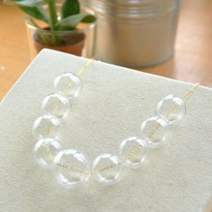 Art Style Glass Bubble Necklace Modern Hollow Clear Bead Pearl Accessories