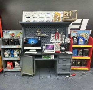 Diorama 1/18 Garage Tool Table Model Repair Workshop Scene Model Accessories Toy - Picture 1 of 9