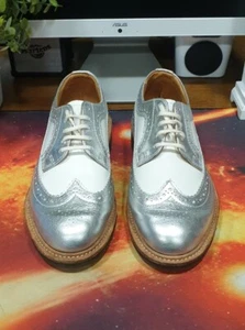 Zapatos Oxford Dr Martens HECHOS EN INGLAND 3989 plateados/blancos talla REINO UNIDO 4 - Imagen 1 de 12