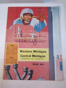1953 CENTRAL MICHIGAN VS WESTERN MICHIGAN COLLEGE FOOTBALL PROGRAM BOX XYZ - Picture 1 of 8