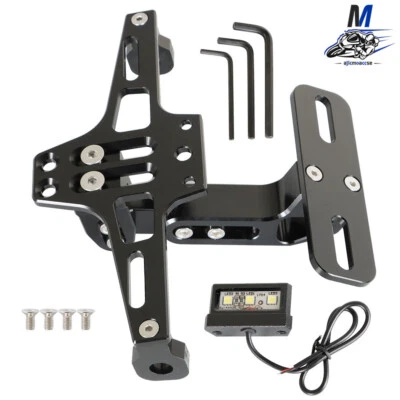 Kit eliminador de guardabarros para motocicleta soporte de matrícula con luz trasera LED Foto 1 de 4