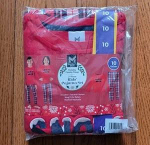 NEW Let It Snow Matching Family PJ Sleep Kid's Unisex Size 10 2-Piece Pajama Set - Picture 1 of 13