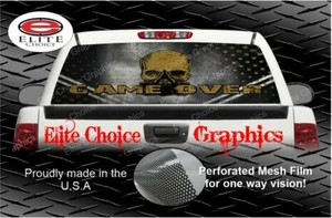 Game Over Skull Apocolypse Rear Window Graphic Decal Sticker Truck Van SUV - Picture 1 of 3