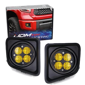 Yellow Lens LED Wide Angle SAE Flood Beam Fog Light Kit For 14-21 Toyota Tundra - Bild 1 von 10