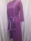 Vintage 1950's Pink Purple Ribbon Rayon Dress by Franklin M/L