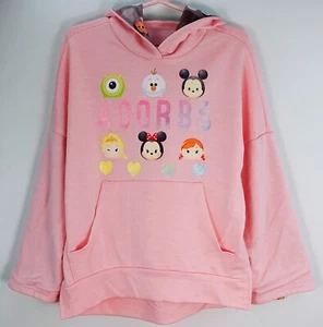 Disney Tsum Tsum Girls Hoodie Sweatshirt Pockets Elsa Anna Minnie Mickey Olaf - Picture 1 of 7
