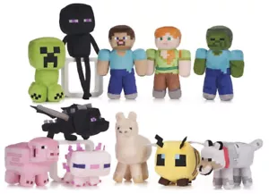 NEW OFFICIAL 12" MINECRAFT SOFT TOYS MINECRAFT MOVIE STEVE MOB AXOLOTL PLUSH - Picture 1 of 12