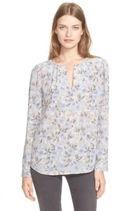 Neu mit Etikett Joie $ 268 Zahira Blumendruck Seidenbluse Top dampfgrau Daydream Small - Bild 1 von 3