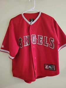 Albert Pujols red home stitched baseball Angels jersey Womens Size M - Picture 1 of 5
