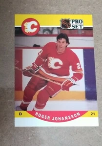 1990-91 Pro Set - Calgary Flames - Hockey Card #424 Roger Johansson RC - Picture 1 of 2