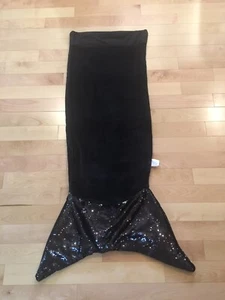Coperta coda di sirena scintillante velluto nero con paillettes -- dimensioni per adulti/adolescenti - Foto 1 di 3