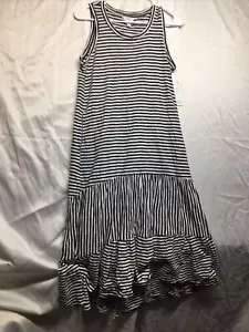 Women's Time and Tru Sleeveless Knit Dress Size XS (0-2) Black Stripes - Picture 1 of 12