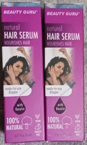 2 BEAUTY GURU HAIR SERUM NOURISHES KERATIN COCONUT 100% NATURAL STRENGTHENING - Picture 1 of 4