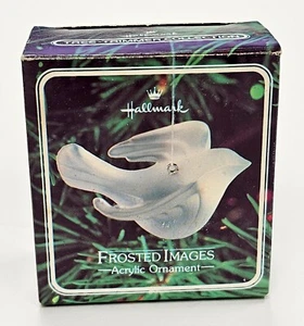 Hallmark Albero Trimmer Immagini Smerigliate Acrilico Colomba Decorazione Natalizia con Scatola 1980 - Foto 1 di 9