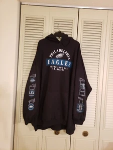 Men's Philadelphia Fanatics Black Super Bowl LIX Champions Pullover Hoodie 6XL - Picture 1 of 8