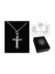 Sterling Silber Halskette - poliertes Kruzifix - Bild 1 von 1