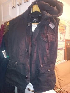 SCHÖNE DAMEN MARKE G STAR RAW SCHWARZ KAPUZE BAUMWOLLE DENIM WESTE JACKE, GRÖSSE M, SEHR GUTER ZUSTAND - Bild 1 von 9