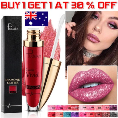 18Colors Diamond Lip Gloss Matte Glitter Liquid Lipstick Waterproof Long Lasting - image 1 of 4