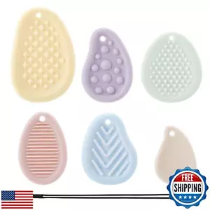 6pcs Fidget Toys Worry Stone for Kids, Multi-Colour Silicone Textured Soft Wo - Picture 1 of 5