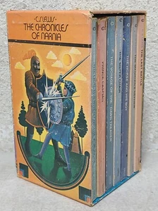 CS Lewis The Chronicles Of Narnia Box Set 1970s Vtg Paperback Book Lot of 7 - Picture 1 of 19