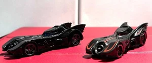 Hot Wheels Black Batmobile DC B3542 and Batmobile B3542 Black w/Red Stripes (2) - Picture 1 of 24