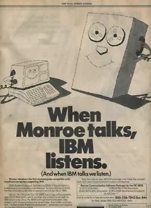 ITHistory (1983) ADS: "When Monroe Talks IBM Listens" (+ VICTOR - Picture 1 of 4