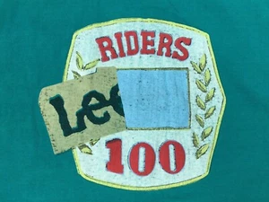 Vintage Lee Riders 100 Graphic T-Shirt Single Stitch One Size Teal - Bild 1 von 6