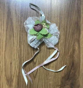Vintage Hochzeit/Weihnachtsschmuck Mittlerer Westen Importeure Kanone fällt Spitze & Rosen - Bild 1 von 5