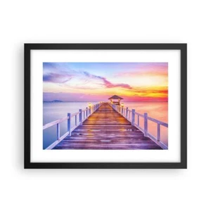 Cuadro Poster de Pared 40x30cm Marco Puesta de sol agua puente horizonte Art - Imagen 1 de 10