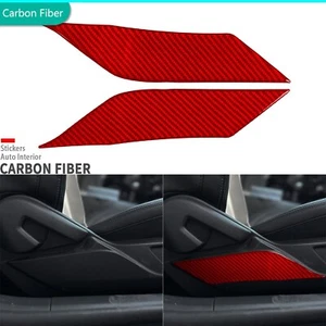 Red Carbon Fiber Interior Seat Side Panel Cover Trim For Ford Mustang GT 2024-25 - Picture 1 of 18