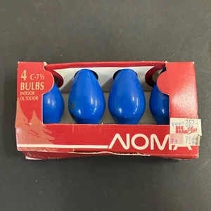 Vintage Noma Christmas Blue Replacement Light Bulbs C7 1/2 Lamps 120v - Picture 1 of 6