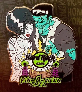 2022 HARD ROCK CAFE NEW YORK PIN-O-WEEN HALLOWEEN FRANKENSTEIN & BRIDE LE PIN - Photo 1/1
