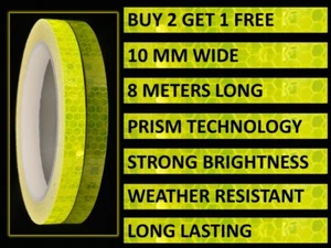 Reflective PVC Strips 10mm x 8m for Safety, Bicycles & Motorcycles - Picture 1 of 12