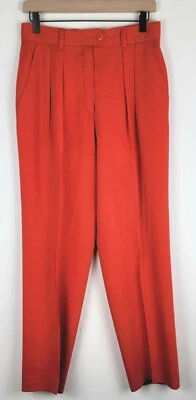 Pantalones de vestir Escada para mujer 38 rojos 100 % lana pantalones de pierna recta núcleo de oficina Foto 1 de 4