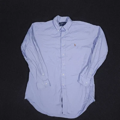 Camisa Polo Ralph Lauren Pinpoint Oxford Abotonada Hombres 16.5-34 Azul Carne Poni Foto 1 de 4