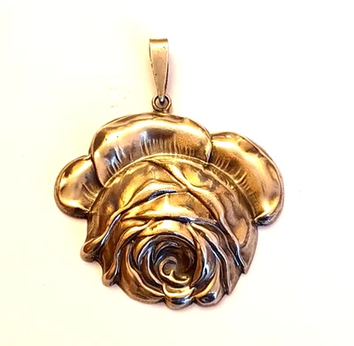 Kettenanhänger große Rose Silber 925 Sterling - Bild 1 von 4