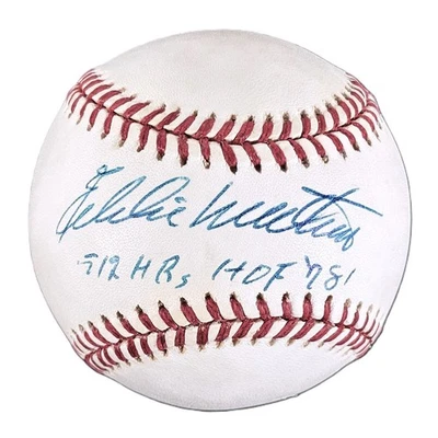 Eddie Mathews Signed 512 HRs HOF 78 ONL Baseball Braves JSA - Image 1 of 2
