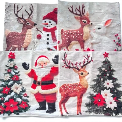 圣诞枕头套 4 件套 | 18x18 英寸假日靠垫套  — 第 1/4 张图片